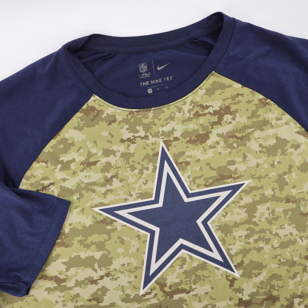 Nike Dallas Cowboys Salute to Service Camo 3/4 Sleeve Shirt Navy Blue Mens XL
